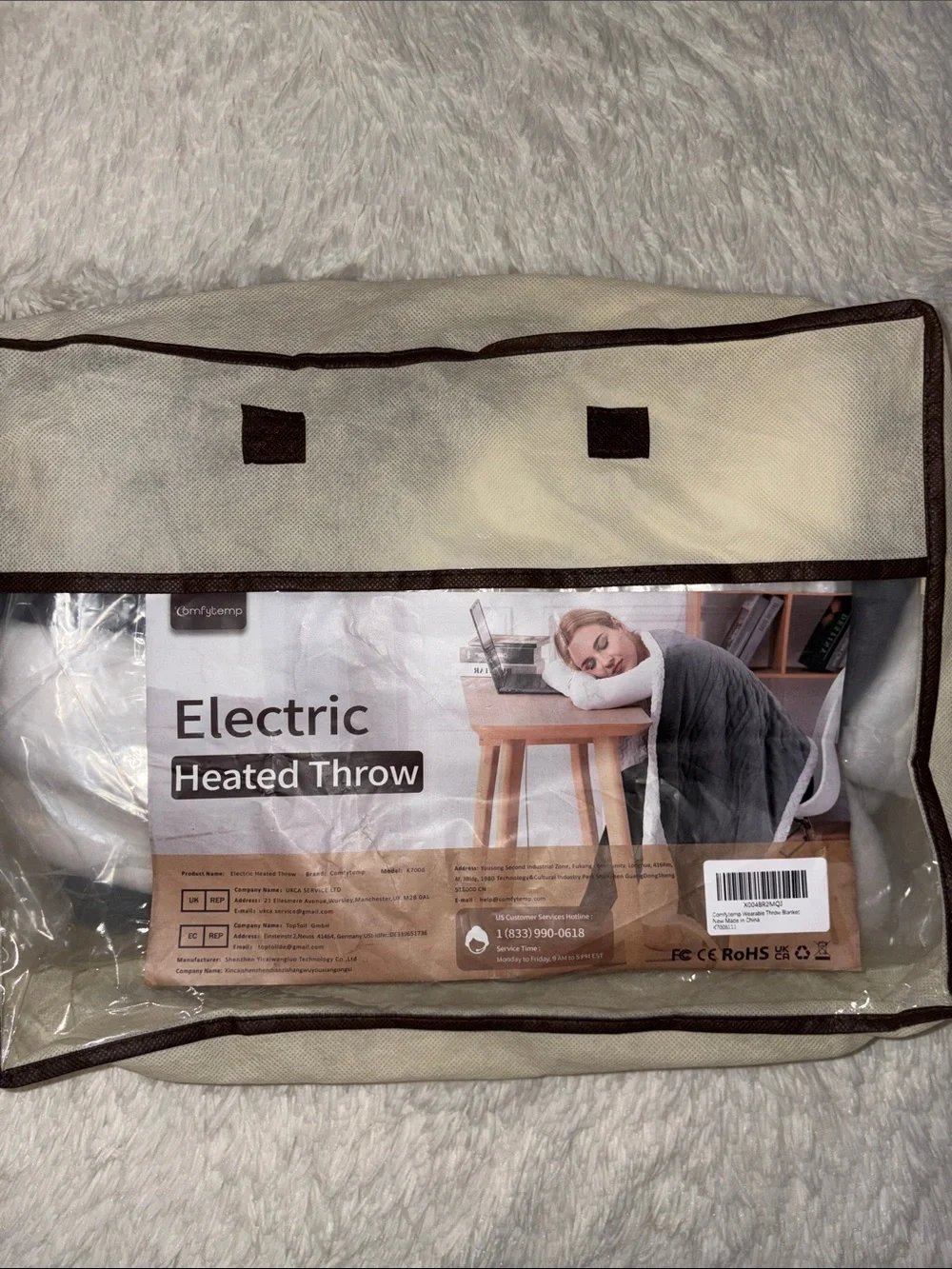 Electric Heated Throw Blanket - Gray